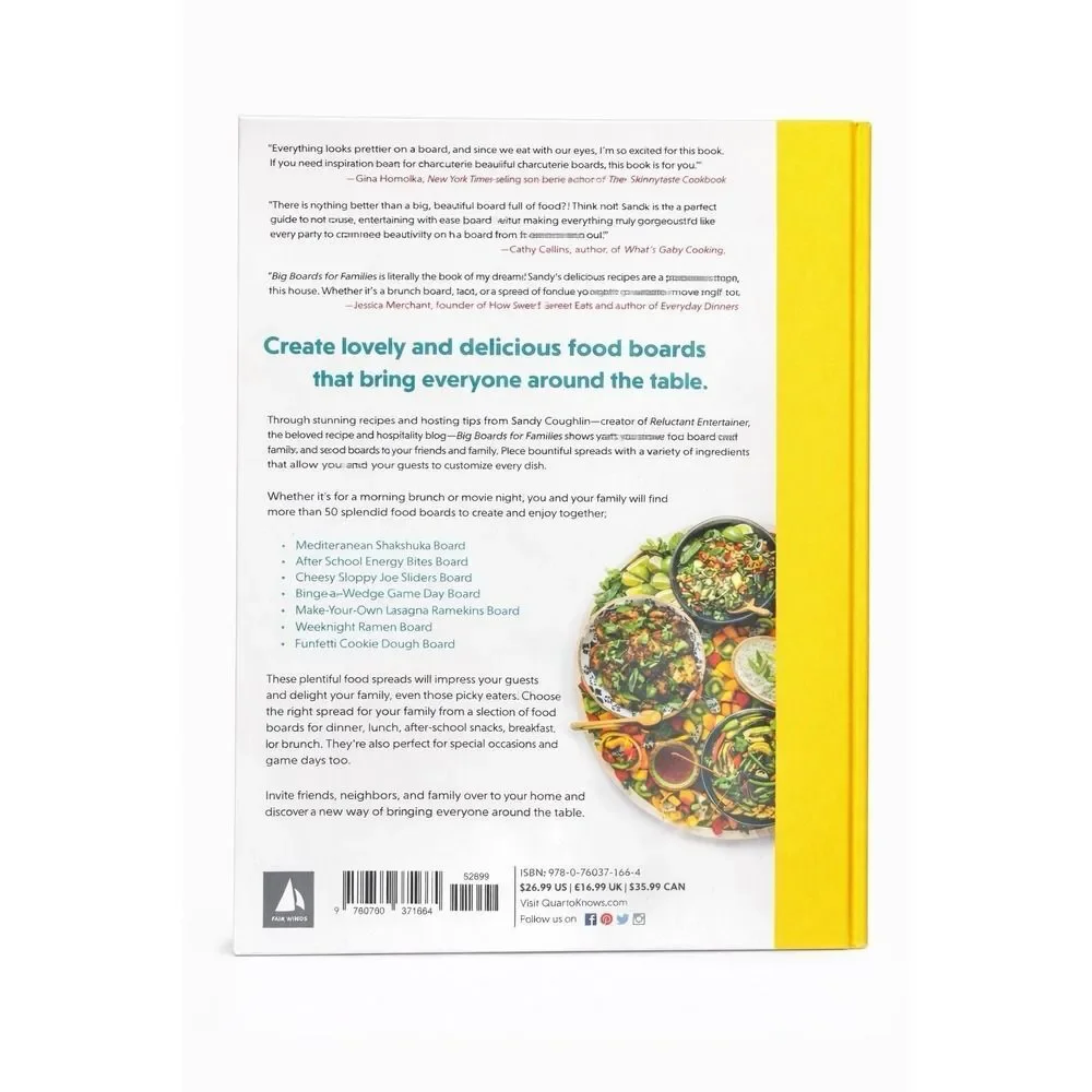 Big Boards for Families Sandy Coughlin Hardcover Charcuterie Cookbook New